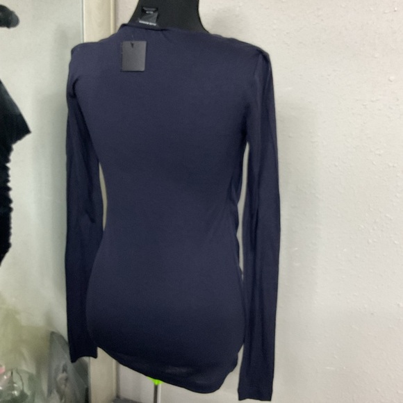 Club Monaco Midnight Blue Drape Blouse - Picture 2 of 7